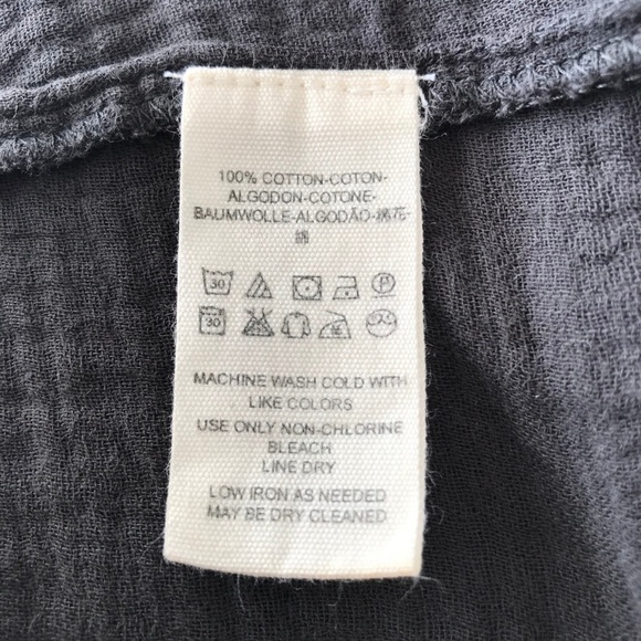 Free People Charcoal Gray Blouse Top - Picture 7 of 8